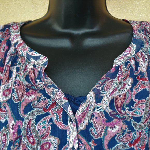 Liz Claiborne Blouse and Tank Set Paisley 📢5 for $20 - Picture 3 of 6